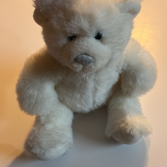 Vintage Build a Bear White Teddy Polar Bear Stuffed Animal Plush Blue Nose 15” - Picture 3 of 6